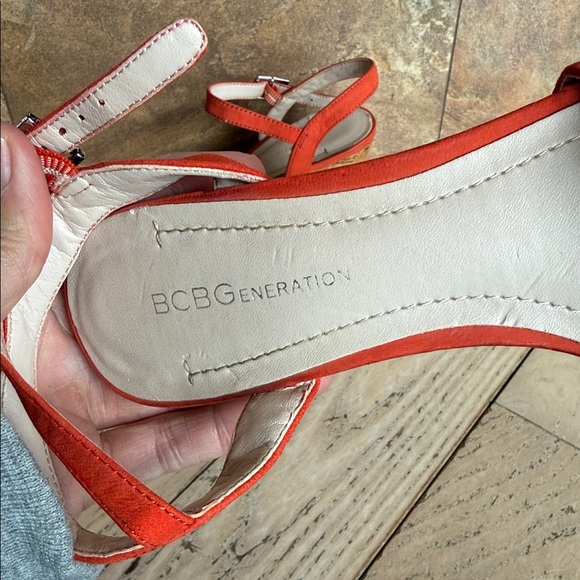 BCBGeneration Red Cutout Wedge Sandals - Picture 3 of 16
